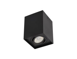 Punktowa oprawa sufitowa natynkowa PALLAD 1 Black GU10 kwadratowa czarna EDO777108