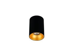 Punktowa oprawa sufitowa natynkowa ZAMA Black Gold GU10 okrągła czarna, środek złoty IP20 EDO777343