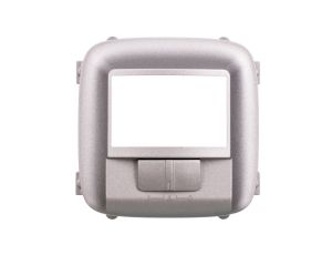 VALENA ALLURE Plakietka łącznika automatycznego bez zacisku n z przełącznikiem on/off aluminium 752380