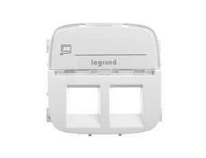 VALENA ALLURE Plakietka gniazda podwójnego 2xRJ11 lub 2xRJ45 lub RJ11/RJ45 z etykietą biały 755485