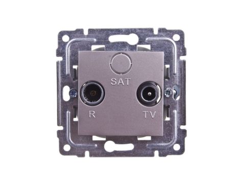 DANTE Gniazdo antenowe RTV przelotowe 8dB inox 454174