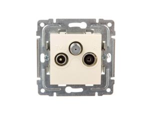 DANTE Gniazdo antenowe RTV/SAT przelotowe krem 450377