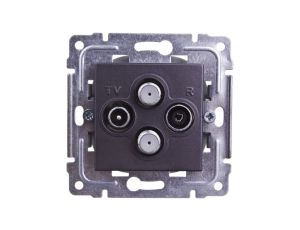 DANTE Gniazdo antenowe podwójne RTV/SAT/SAT grafit 456078