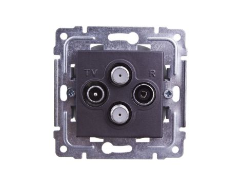 DANTE Gniazdo antenowe podwójne RTV/SAT/SAT grafit 456078