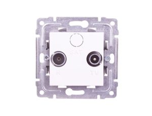 DANTE Gniazdo antenowe RTV przelotowe 13dB białe 450475