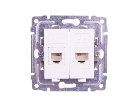 DANTE Gniazdo teleinformatyczne RJ45 kat.5e nieekranowane + RJ11 białe 450469