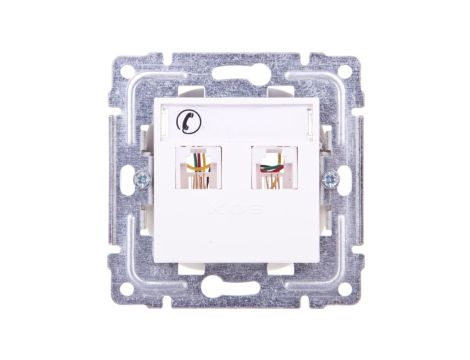 DANTE Gniazdo telefoniczne podwójne 2xRJ11 białe 450464