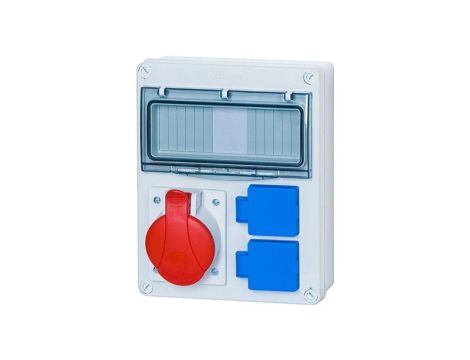 Rozdzielnica budowlana SYCYLIA 1x5P 32A 2x2P+Z 8 modułów ITALINE ITA00118 ELIT50528