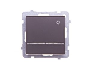SONATA Przycisk /światło/ z podświetleniem czekoladowy metalik ŁP-5RS/m/40