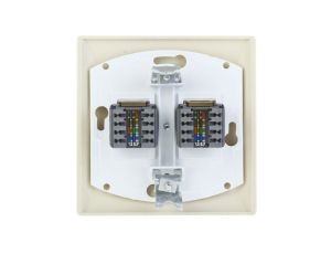 AKCENT Gniazdo komputerowe podwójne RJ45 kat.5e MMC beżowe GPK-2A/K/01