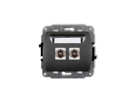 TREND Gniazdo antenowe podwójnego typu F (SAT) niklowany grafitowy 11GF-2