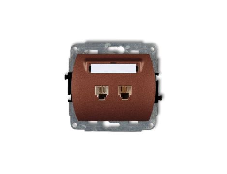 TREND Gniazda telefoniczne podwójne 2xRJ11, 4-stykowy brĄzowy metalik 9GT-2