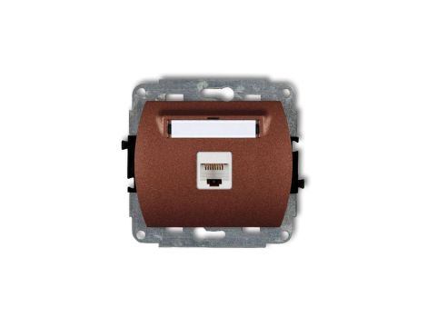 TREND Gniazda komputerowe pojedyncze 1xRJ45, kat. 5e, ekranowane, 8-stykowy brĄzowy metalik 9GK-1e