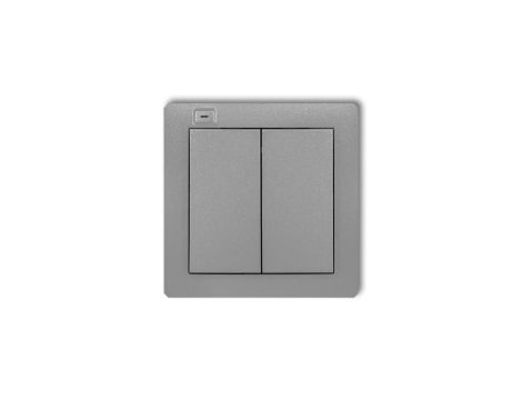 DECO Nadajnik 2-klawiszowy 4-kanałowy z czujnikiem temperatury do systemu Exta Life srebrny metalik 7DEL-2