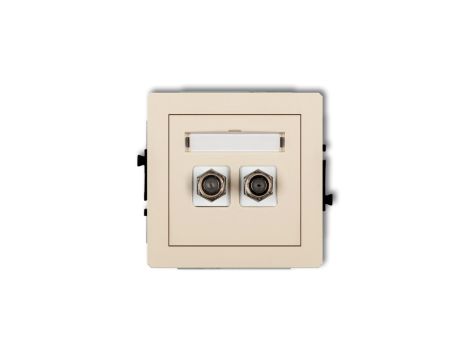 DECO Gniazdo antenowe podwójnego typu F (SAT) niklowany beżowy 1DGF-2