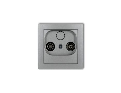 DECO Gniazdo antenowe RTV przelotowe 15dB srebrny metalik 7DG15P