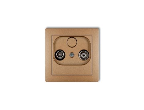 DECO Gniazdo antenowe RTV przelotowe 15dB złoty metalik 8DG15P