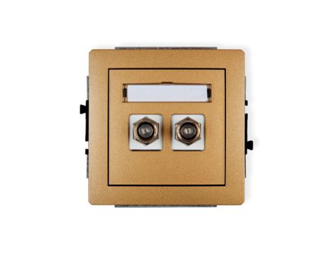 DECO Gniazdo antenowe podwójnego typu F (SAT) niklowany złoty metalik 8DGF-2