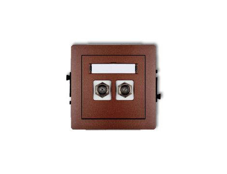 DECO Gniazdo antenowe podwójnego typu F (SAT) niklowany brązowy metalik 9DGF-2