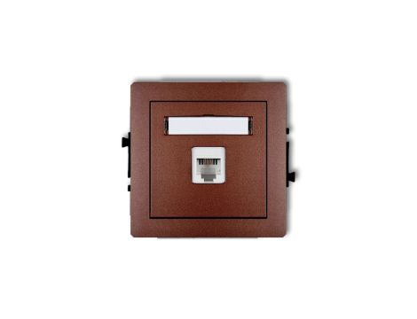 DECO Gniazda telefoniczne pojedyncze 1xRJ11, 4-stykowy, beznarzędziowe brązowy metalik 9DGT-1