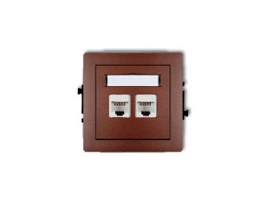 DECO Gniazda komputerowe podwójne 2xRJ45, kat. 5e, 8-stykowy brązowy metalik 9DGK-2