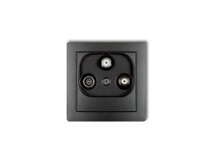 DECO Gniazdo antenowe 2 wyjścia SAT + TV grafitowy 11DGSN