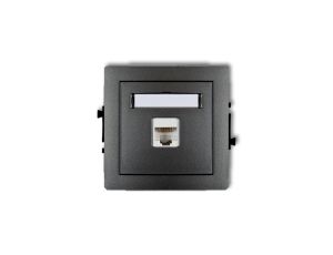 DECO Gniazda komputerowe pojedyncze 1xRJ45, kat. 6, 8-stykowy grafitowy 11DGK-3