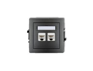 DECO Gniazda komputerowe podwójne 2xRJ45, kat. 6, 8-stykowy grafitowy 11DGK-4