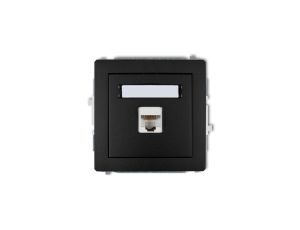 DECO Gniazda komputerowe pojedyncze 1xRJ45, kat. 6, 8-stykowy czarny mat 12DGK-3