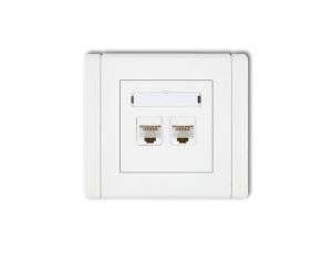 FLEXI Gniazdo komputerowe podwójne 2xRJ45, kat. 5e, 8-stykowe biały FGK-2
