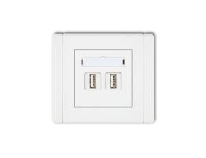 FLEXI Gniazdo podwójne 2xUSB-AA biały FGUSB-2