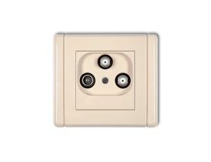 FLEXI Gniazdo antenowe 2 wyjścia SAT + TV beżowy 1FGSN