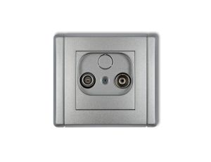 FLEXI Gniazdo antenowe RTV przelotowe 12dB srebrny metalik 7FG12P