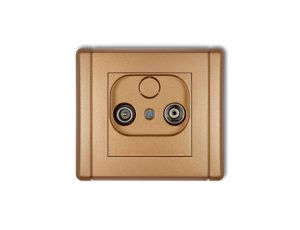 FLEXI Gniazdo antenowe RTV przelotowe 12dB złoty metalik 8FG12P