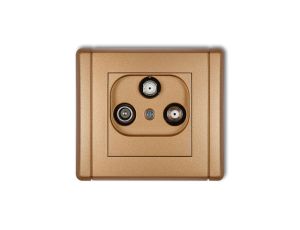 FLEXI Gniazdo antenowe 2 wyjścia SAT + TV złoty metalik 8FGSN