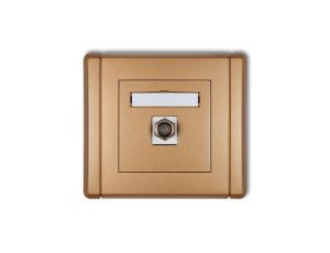 FLEXI Gniazdo antenowe pojedyncze typu F (SAT) niklowane złoty metalik 8FGF-1