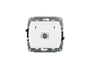 TREND Gniazdo antenowe pojedyncze typu F (SAT) niklowany biały GF-1