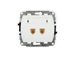 TREND Gniazda telefoniczne podwójne 2xRJ11, 4-stykowy biały GT-2