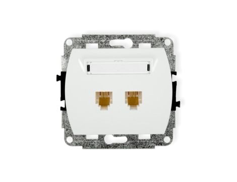 TREND Gniazda telefoniczne podwójne 2xRJ11, 4-stykowy biały GT-2