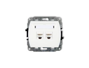 TREND Gniazda komputerowe podwójne 2xRJ45, kat. 5e, 8-stykowy biały GK-2