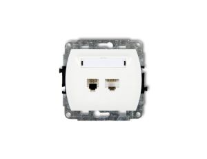 TREND Gniazda telefoniczne pojedyncze 1xRJ11 + komputerowego pojedynczego 1xRJ45, kat. 5e, 8-stykowy biały GTK