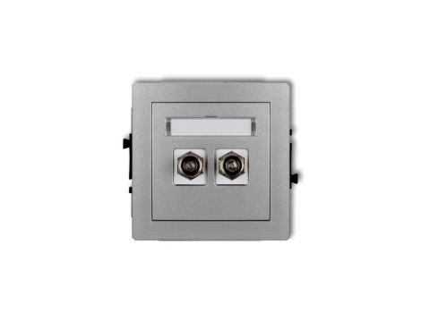 DECO Gniazdo antenowe podwójnego typu F (SAT) pozłacany srebrny metalik 7DGF-2.1