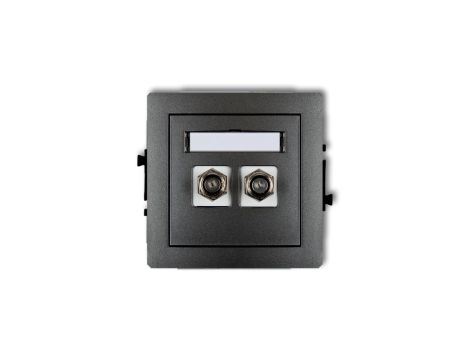 DECO Gniazdo antenowe podwójnego typu F (SAT) pozłacany grafitowy 11DGF-2.1