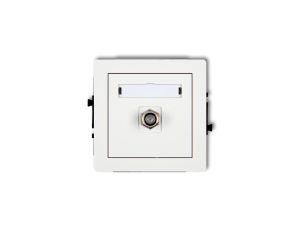 DECO Gniazdo antenowe pojedyncze typu F (SAT) pozłacany biały DGF-1.1