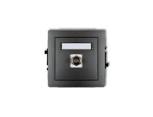 DECO Gniazdo antenowe pojedyncze typu F (SAT) pozłacany grafitowy 11DGF-1.1