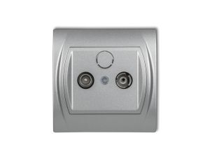 LOGO Gniazdo antenowe RTV końcowe 2dB srebrny metalik 7LG2K