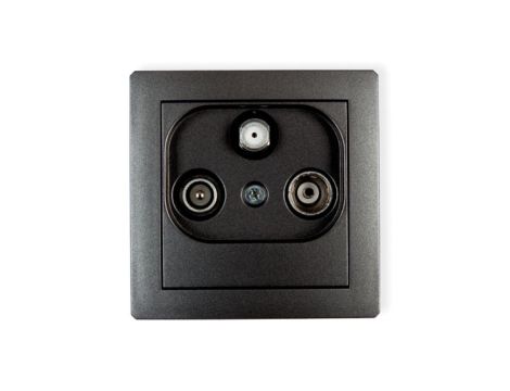 DECO Gniazdo antenowe RTV-SAT końcowe 1,5dB grafitowy 11DGS