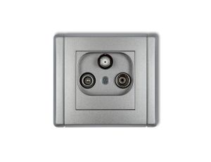 FLEXI Gniazdo antenowe RTV-SAT końcowe 1,5dB srebrny metalik 7FGS