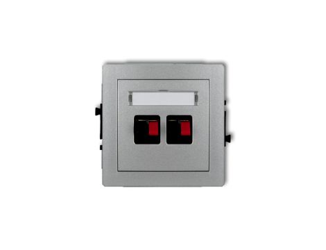 DECO Gniazdo głośnikowe podwójne srebrny metalik 7DGG-2