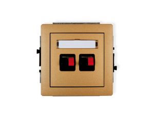 DECO Gniazdo głośnikowe podwójne złoty metalik 8DGG-2